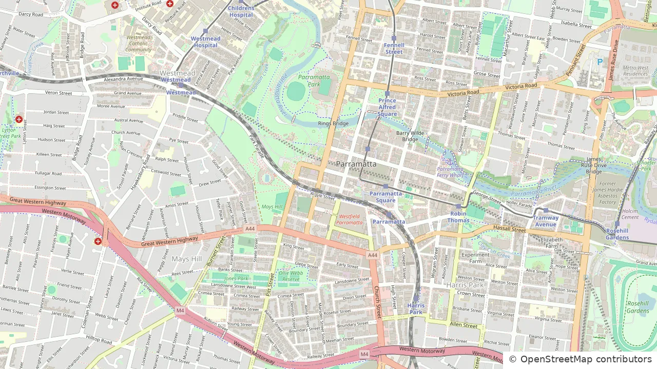 Mapa de Parramatta NSW 2150